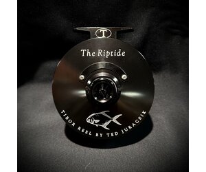 Tibor Riptide Permit Engraving Polished Black | The Fish Hawk