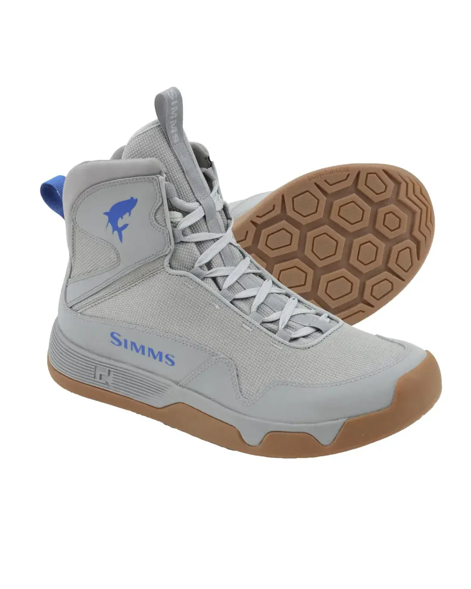 SIMMS Flats Taupe Brown Gray Leather Mesh Fishing Sneakers Shoes Boots Mens Sz 8 Simms Men Gray Fishing Boots & Shoes for sale | eBay main image 3