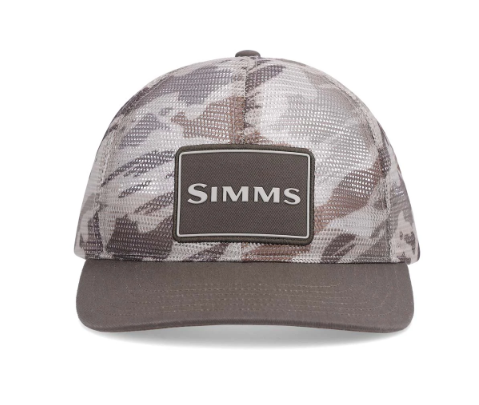 帽子 [0] JOE FISH LEATHER CAMO MESH TRUCKER Speckled Trout Admiral Blue Camo/Charcoal Leather Patch