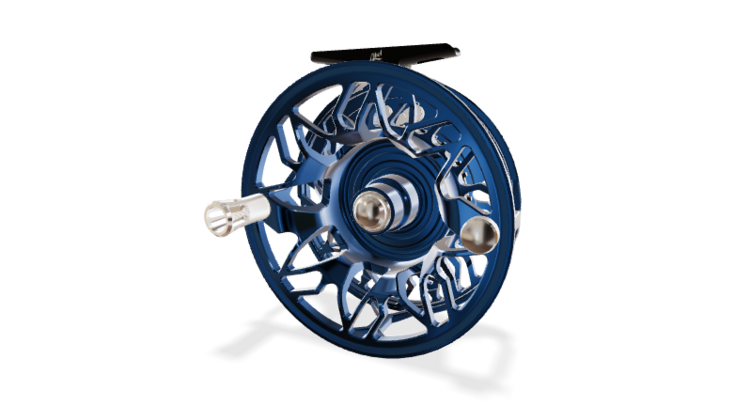 Abel Abel Rove 7/9 Ported Reel - Deep Blue/Platinum Drag knob and Handle