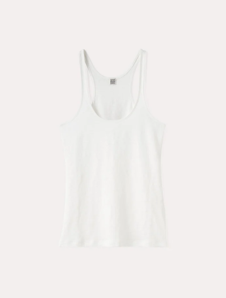 Toteme Scoop Neck Linen Tank Top