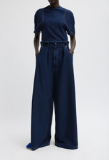 Tibi Indigo Barre Denim Knit T-shirt