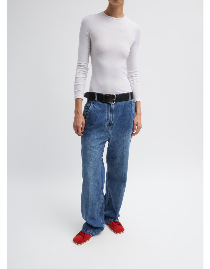 Tibi Circular Ribbed Crewneck Pullover