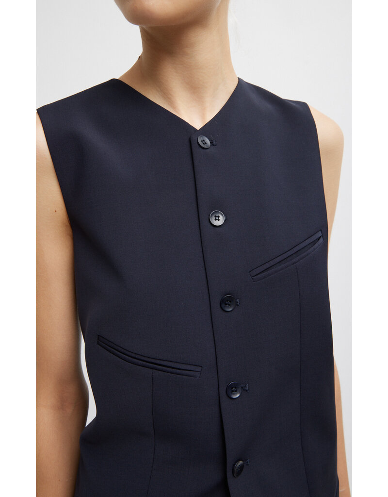 Tibi Tropical Wool Easy Vest