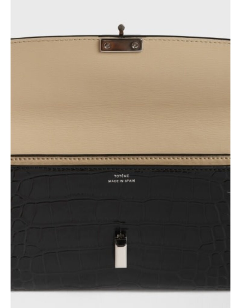 Toteme T-Lock Croco-Embossed Leather Wallet