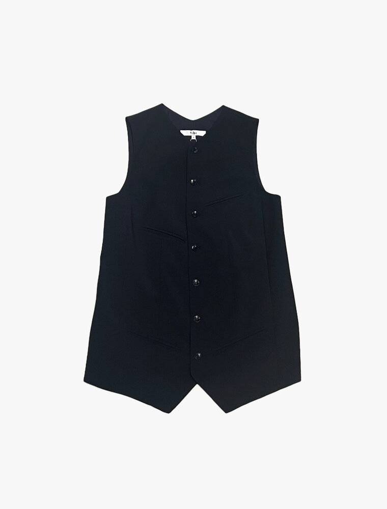 Tibi Tropical Wool Easy Vest