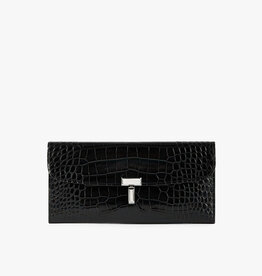 Toteme T-Lock Croco-Embossed Leather Wallet
