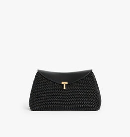 Toteme T-Lock Woven-Leather Clutch