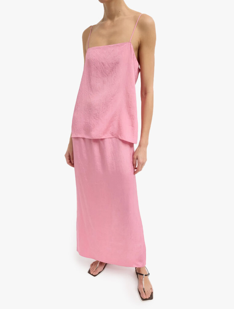Tibi Summer Acetate Crinkle Maxi Slip Skirt
