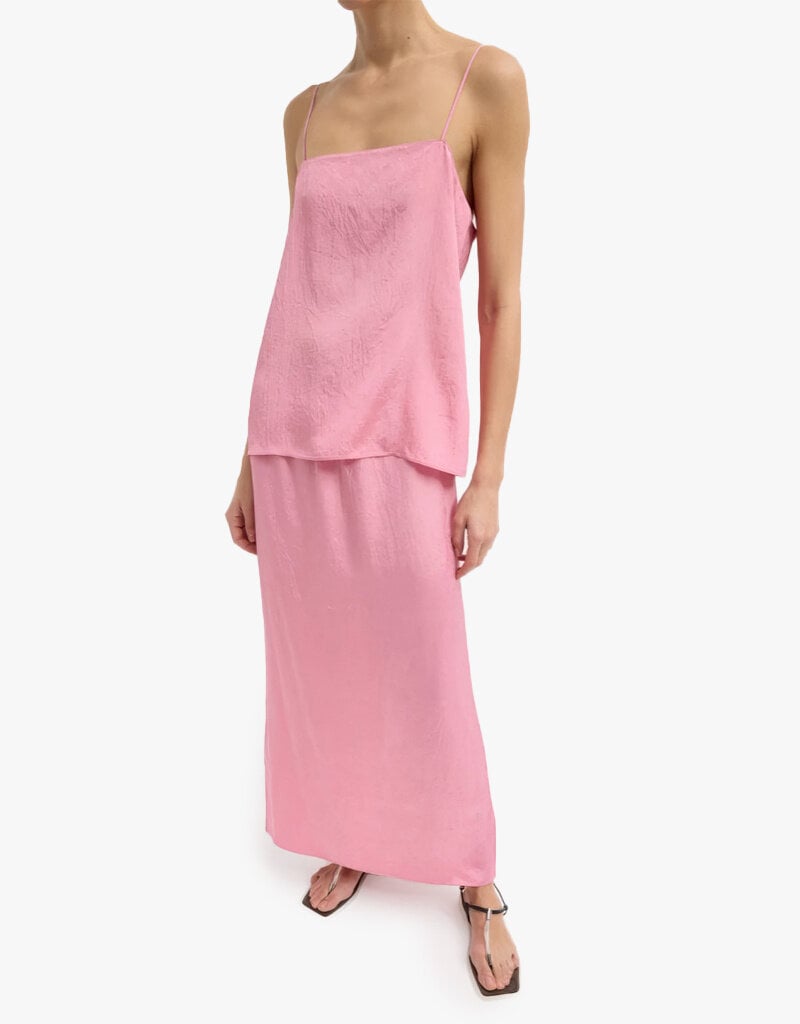 Tibi Summer Acetate Crinkle Maxi Slip Skirt
