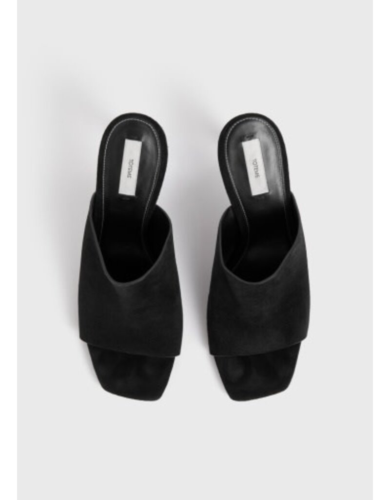Toteme Velour-Leather Bandeau Mules