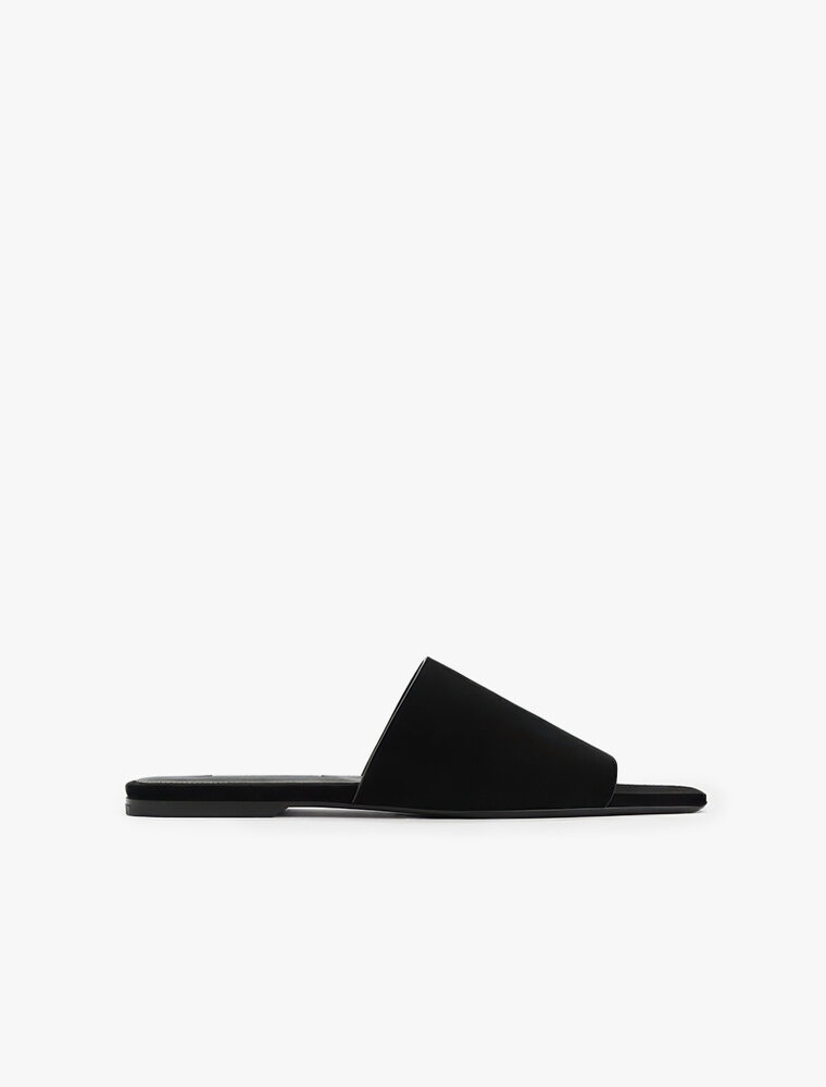 Toteme Velour-Leather Bandeau Slides