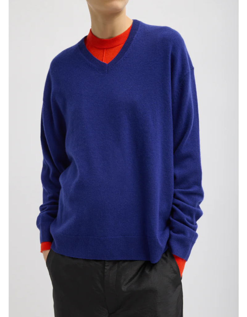 Tibi Washable Cashmere Easy VNeck Sweater