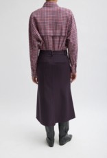 Tibi Jules Wool Gingham Sculpted Silke Skirt