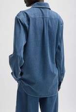 Tibi Stretch Denim Easy Shirt