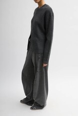 Tibi Cardigan Stitch Split Front Crewneck Easy