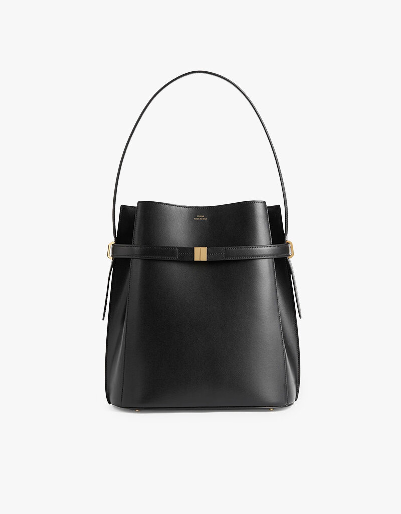 Toteme Belted leather bucket bag