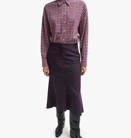 Tibi Jules Wool Gingham Sculpted Silke Skirt
