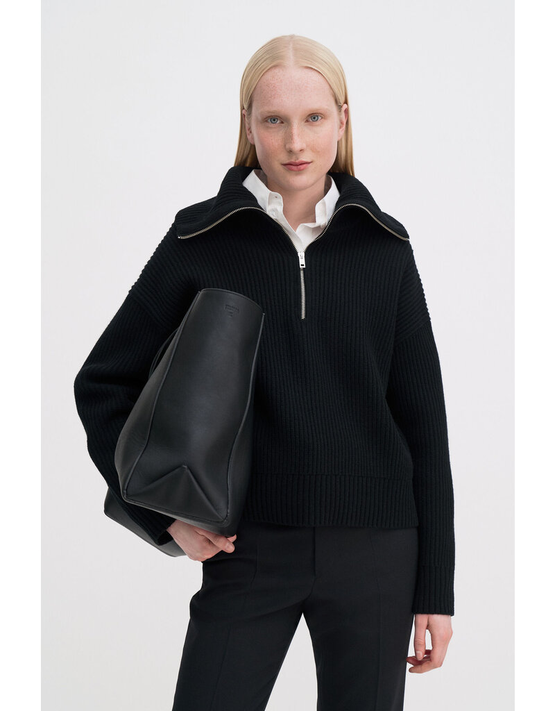 Filippa K Ribbed Wool Half Zip Sweater
