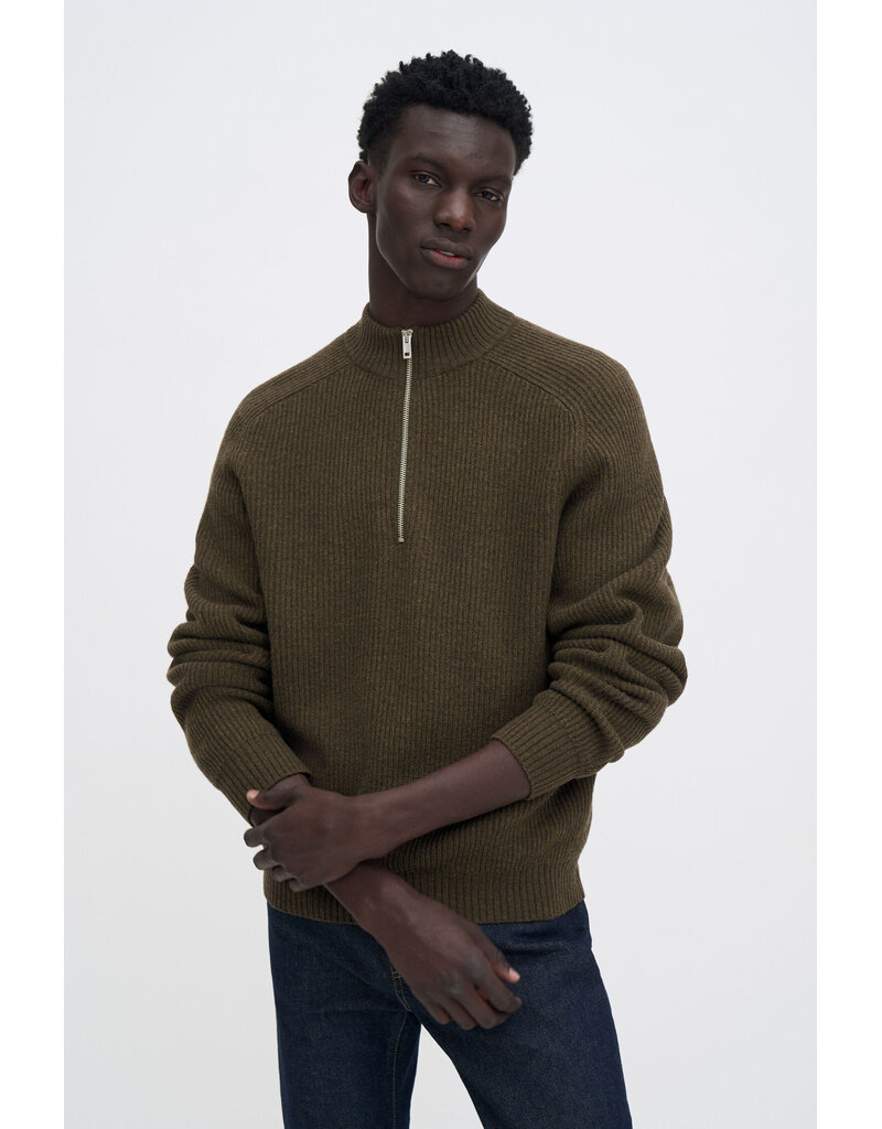 Filippa K Ribbed Wool Half Zip Sweater