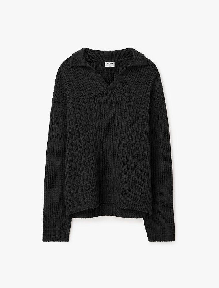 Filippa K Chunky Ribbed Wool Polo
