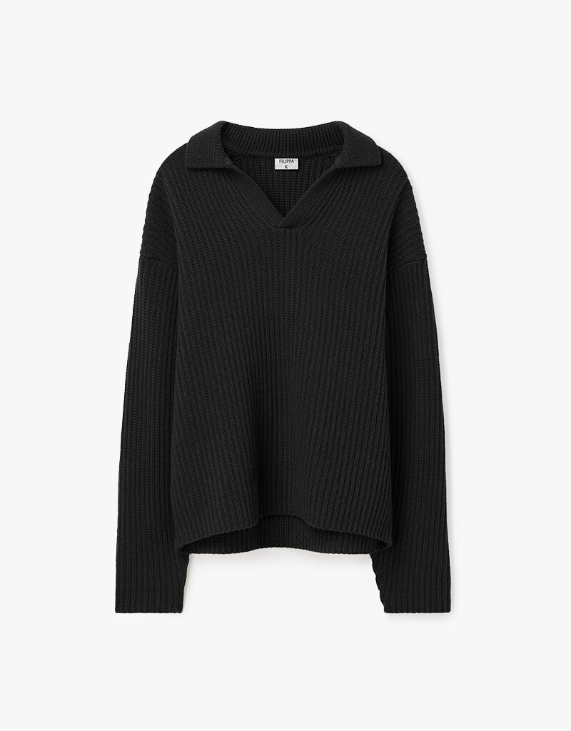 Filippa K Chunky Ribbed Wool Polo