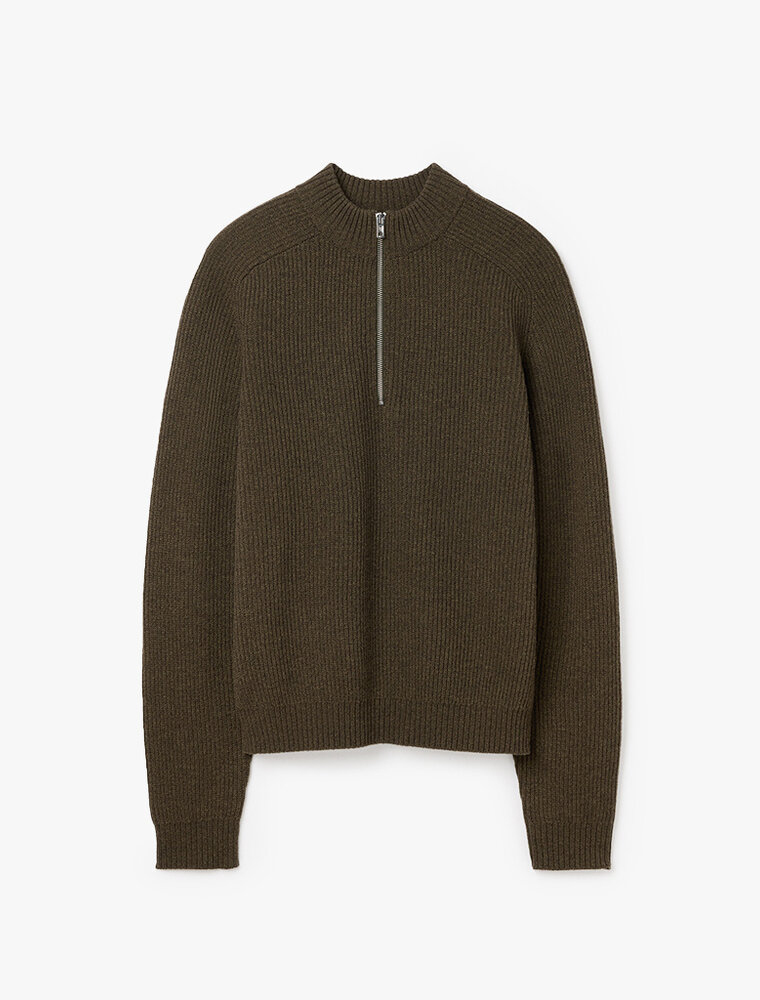 Filippa K Ribbed Wool Half Zip Sweater
