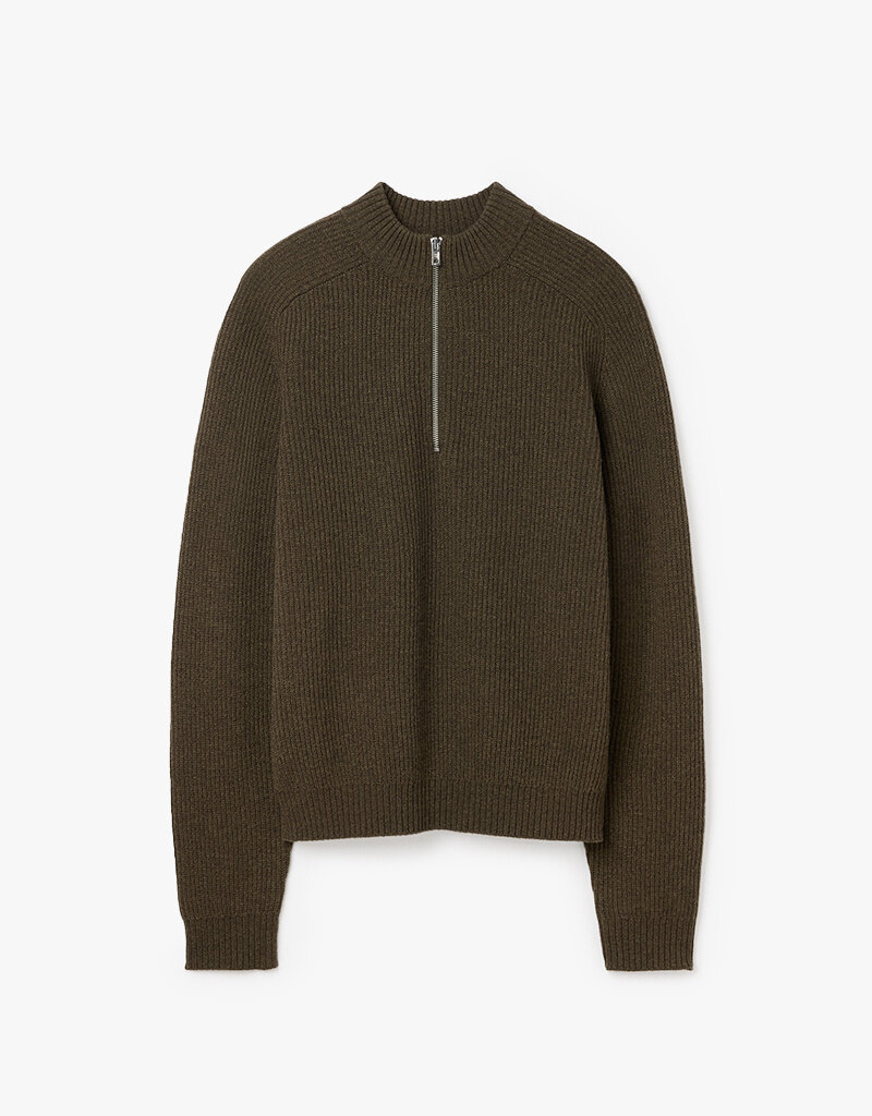 Filippa K Ribbed Wool Half Zip Sweater