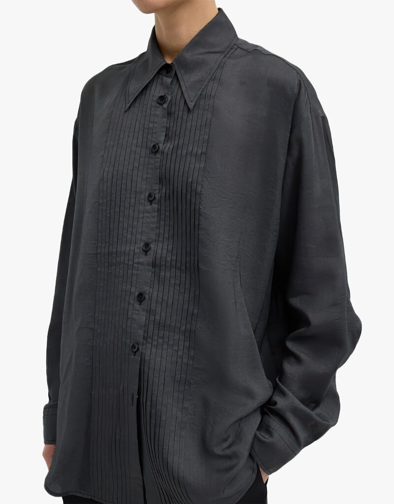Tibi Silk Voile Easy Pintucked Shirt