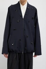 Tibi Tropical Wool Beaded Bomber