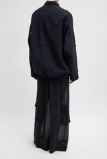 Tibi Tropical Wool Beaded Bomber