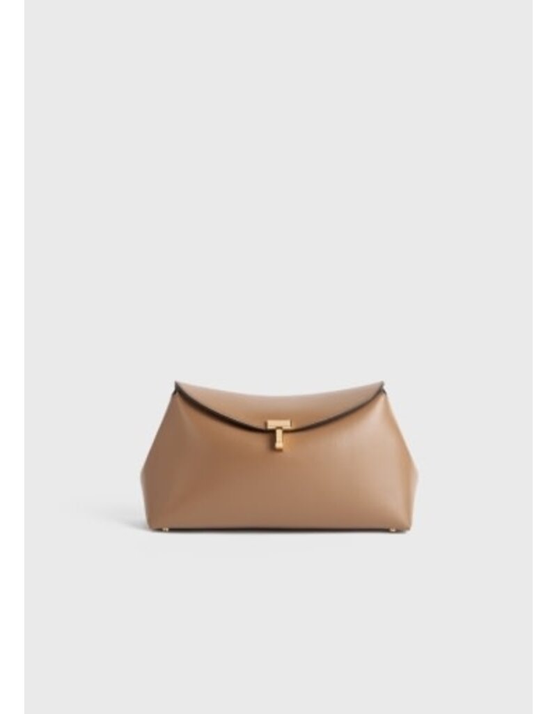 Toteme T-Lock leather clutch
