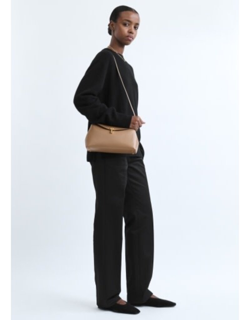 Toteme T-Lock leather clutch