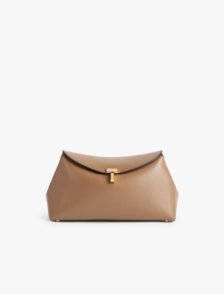 Toteme T-Lock leather clutch
