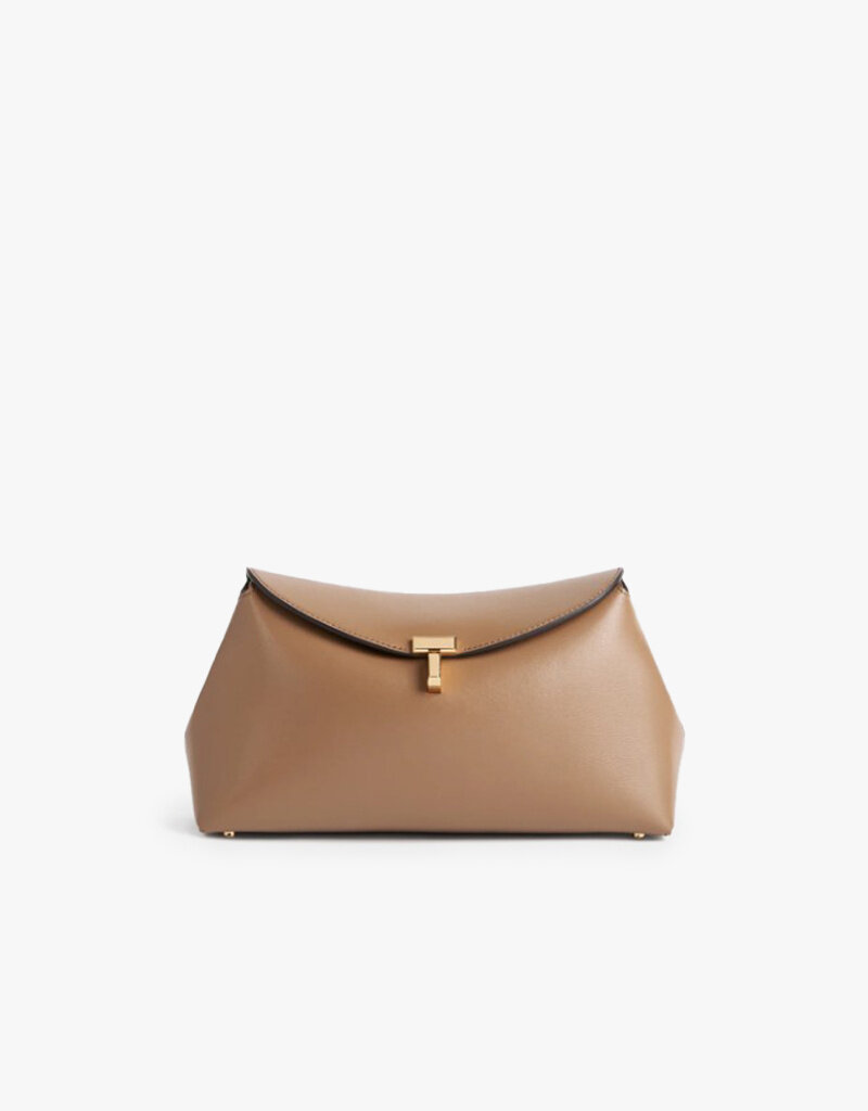 Toteme T-Lock leather clutch