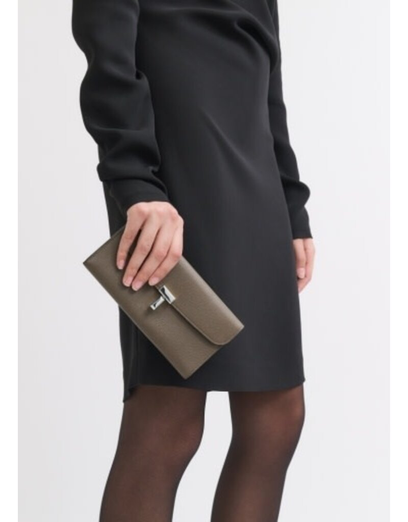 Toteme T-Lock grained-leather wallet