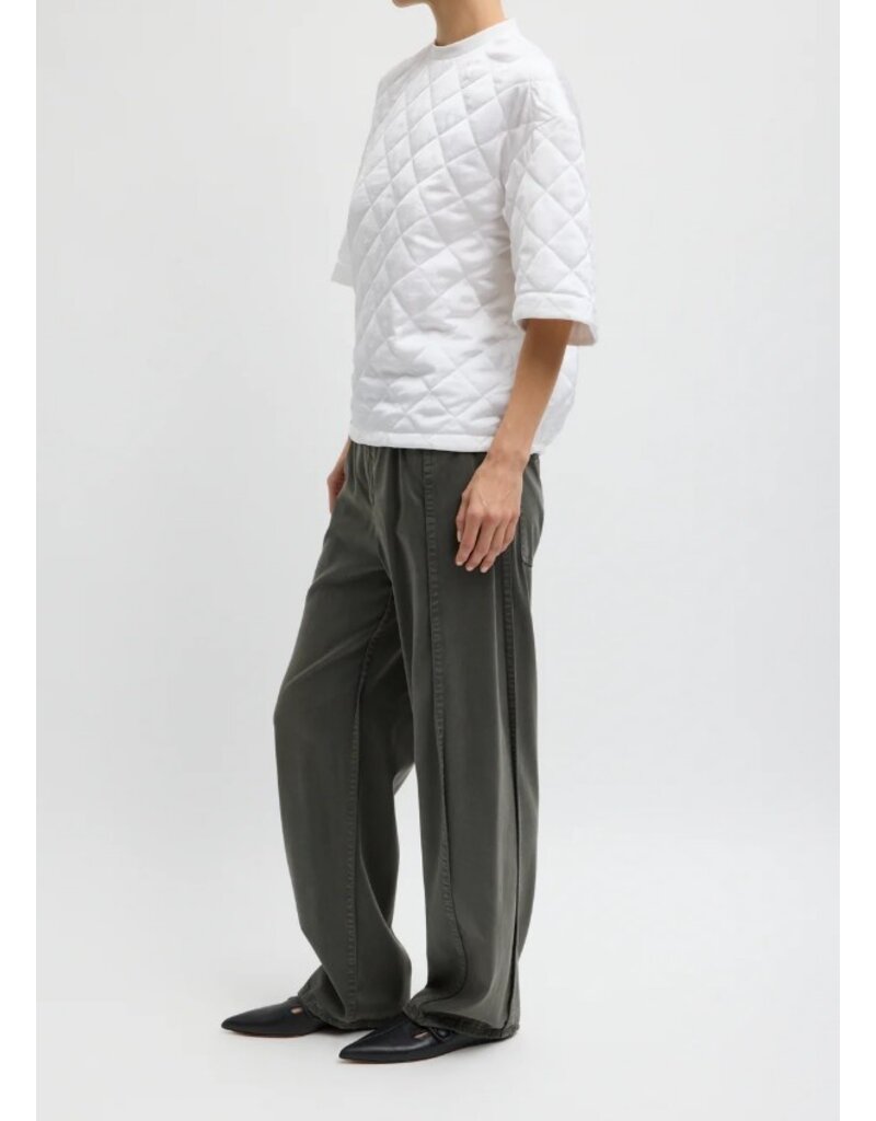 Tibi Garment Dyed Stretch Twill Tuck Pant