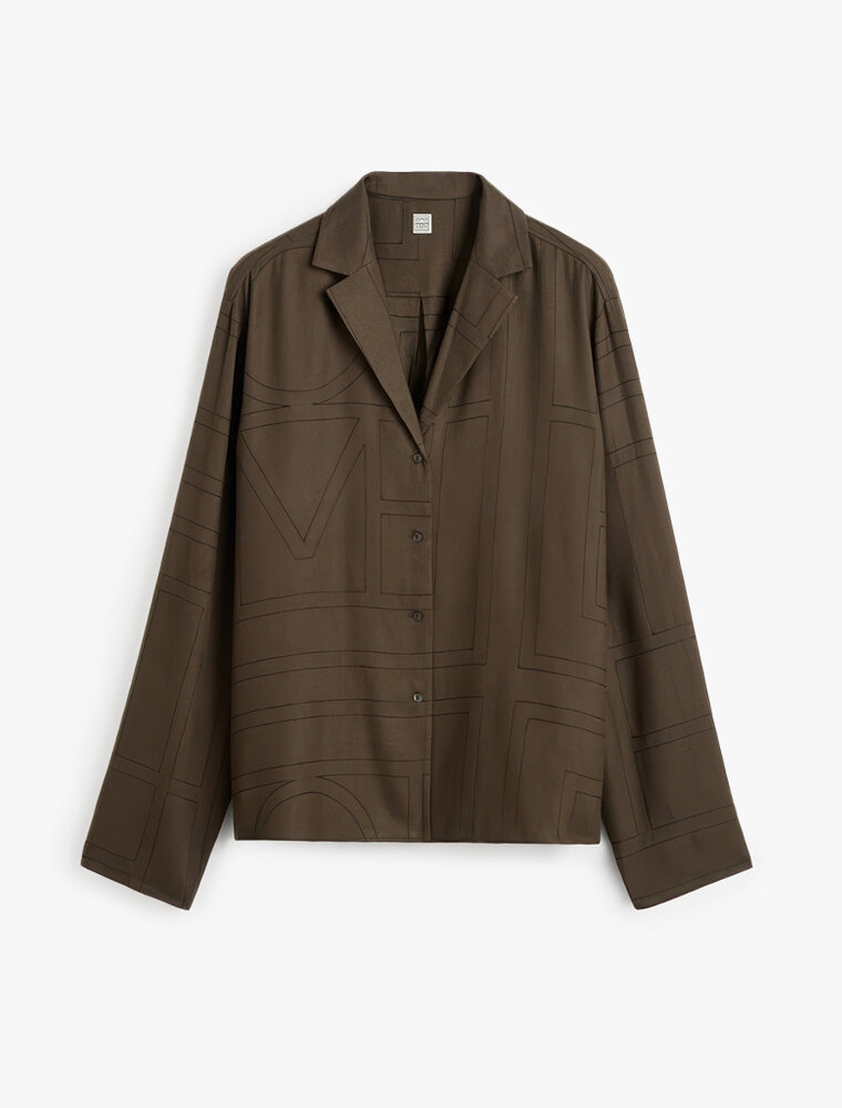 Toteme Monogram flannel pj top