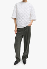Tibi Garment Dyed Stretch Twill Tuck Pant
