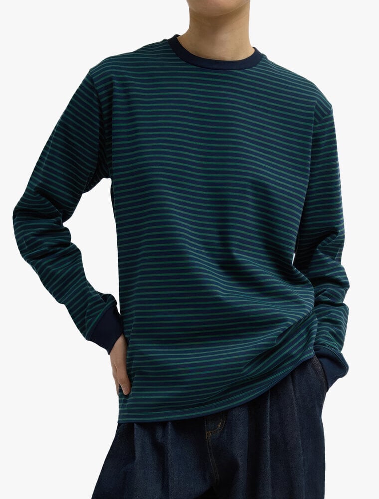 Tibi Striped Perfect T Crewneck Unisex LS