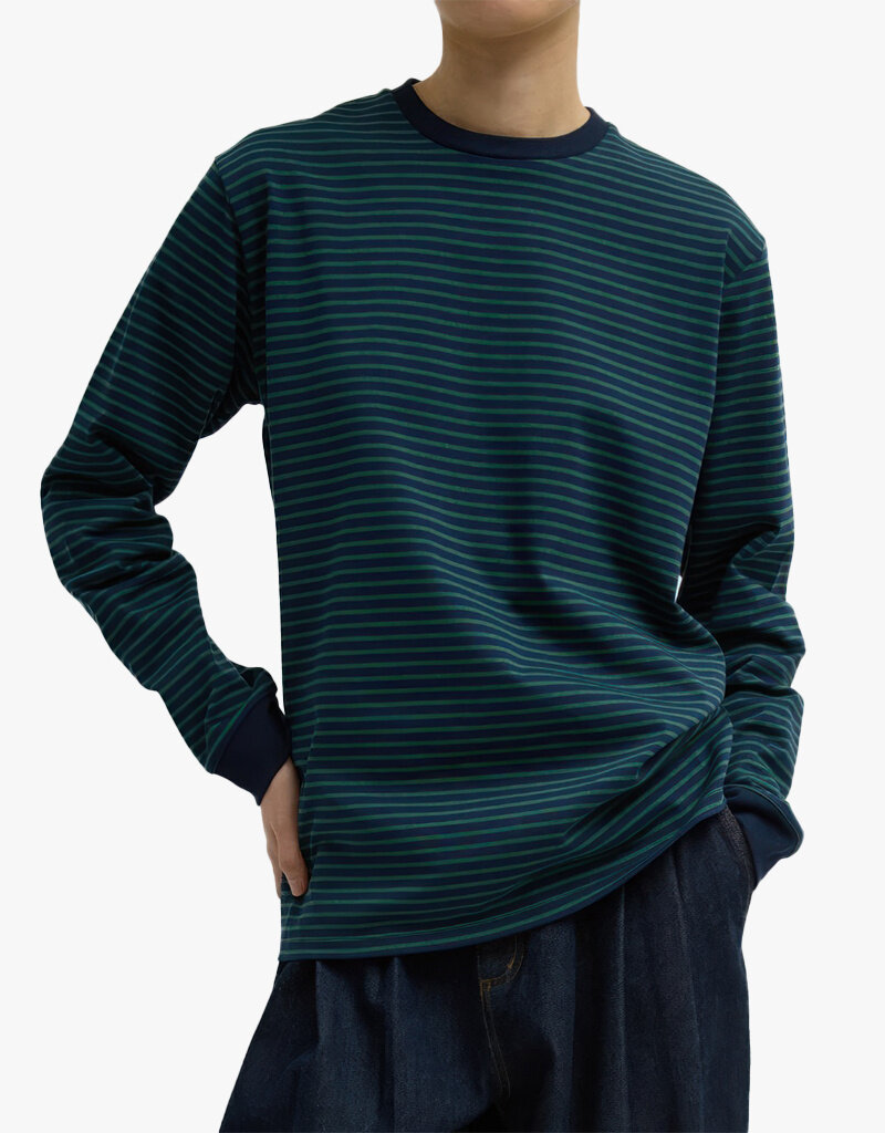 Tibi Striped Perfect T Crewneck Unisex LS
