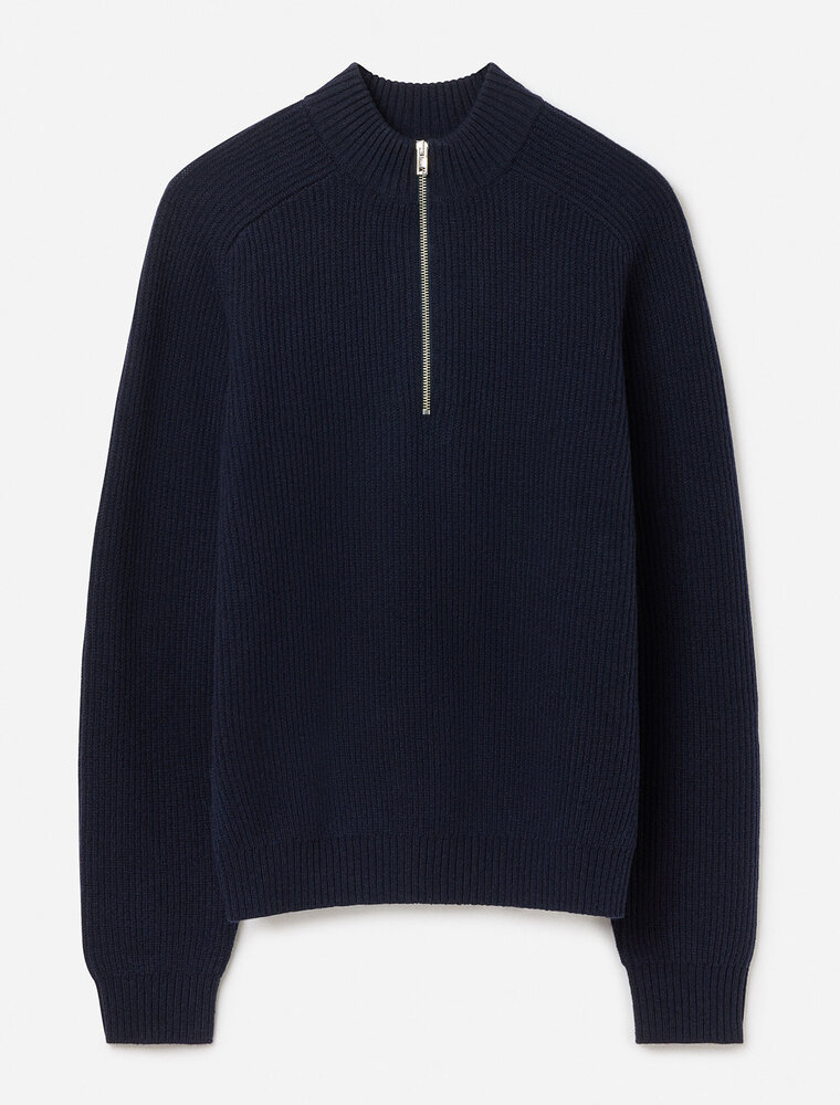 Filippa K Ribbed Wool Half Zip Sweater