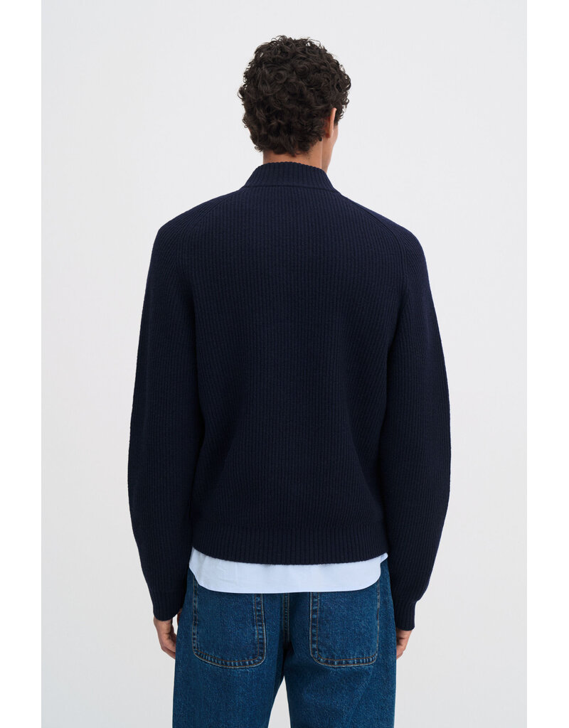 Filippa K Ribbed Wool Half Zip Sweater
