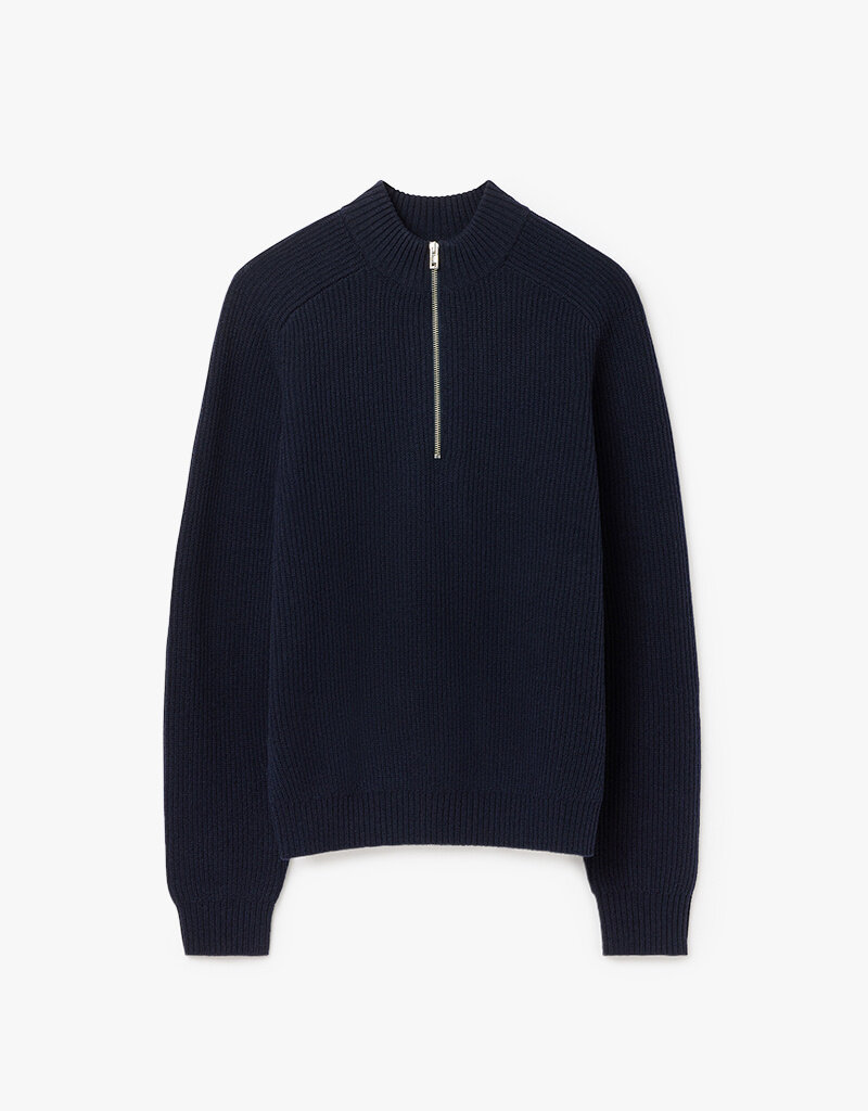 Filippa K Ribbed Wool Half Zip Sweater