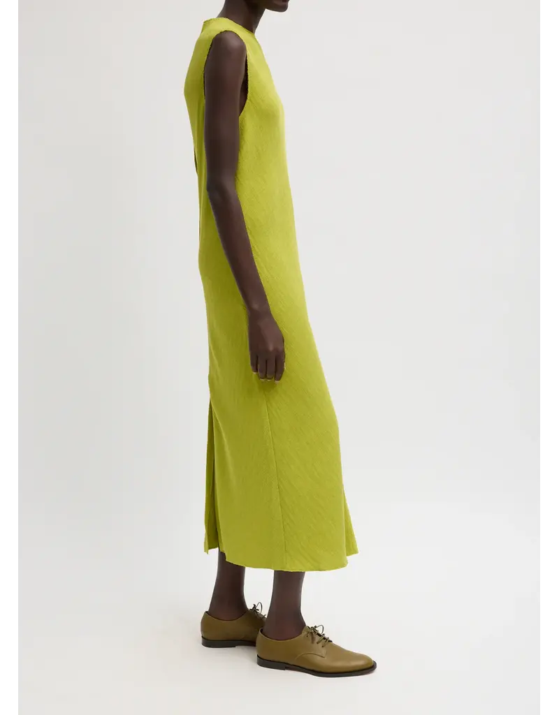 Tibi Viscose Plisse Sleeveless Bias Dress
