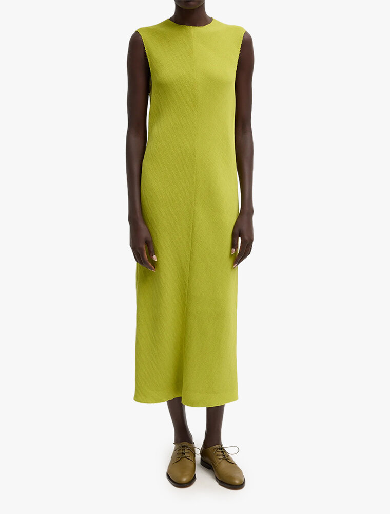 Tibi Viscose Plisse Sleeveless Bias Dress