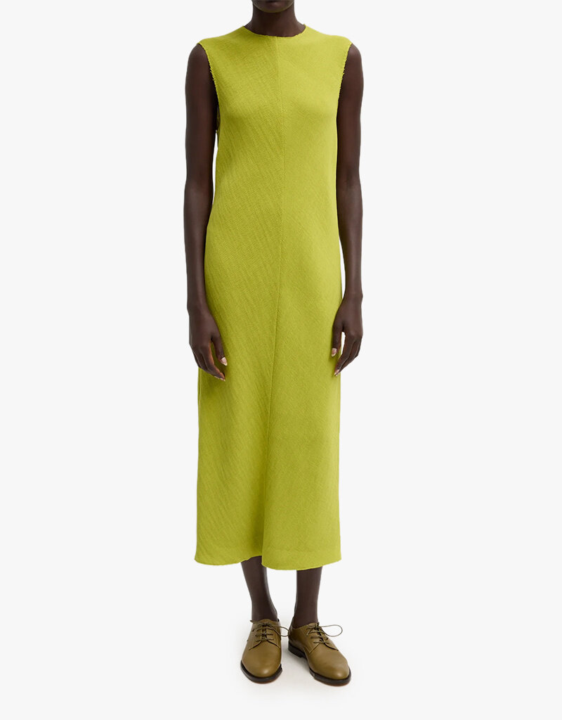 Tibi Viscose Plisse Sleeveless Bias Dress