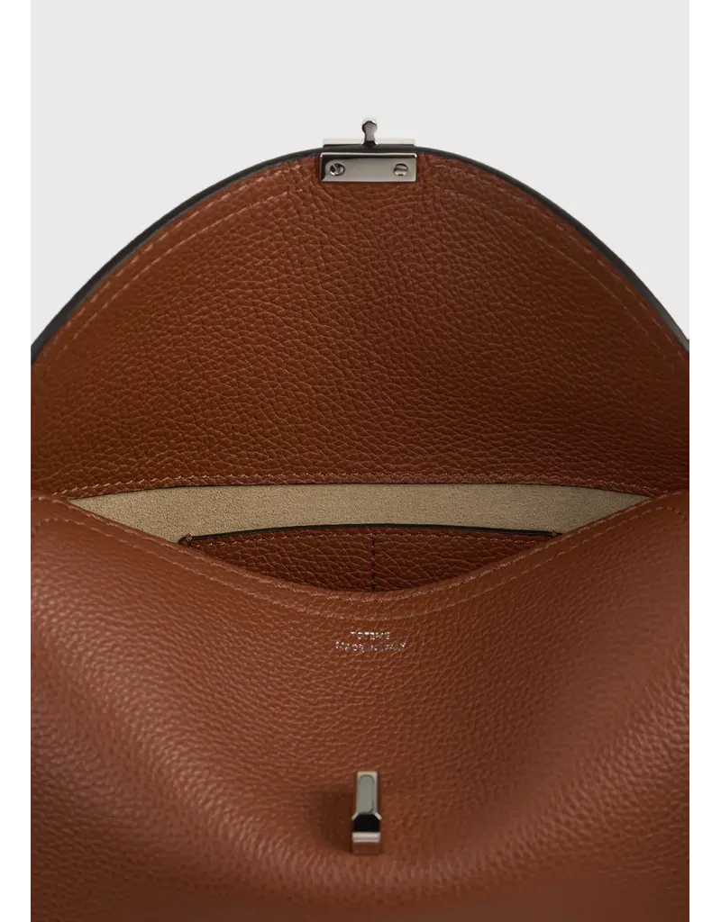 Toteme T-lock Grained-Leather Clutch