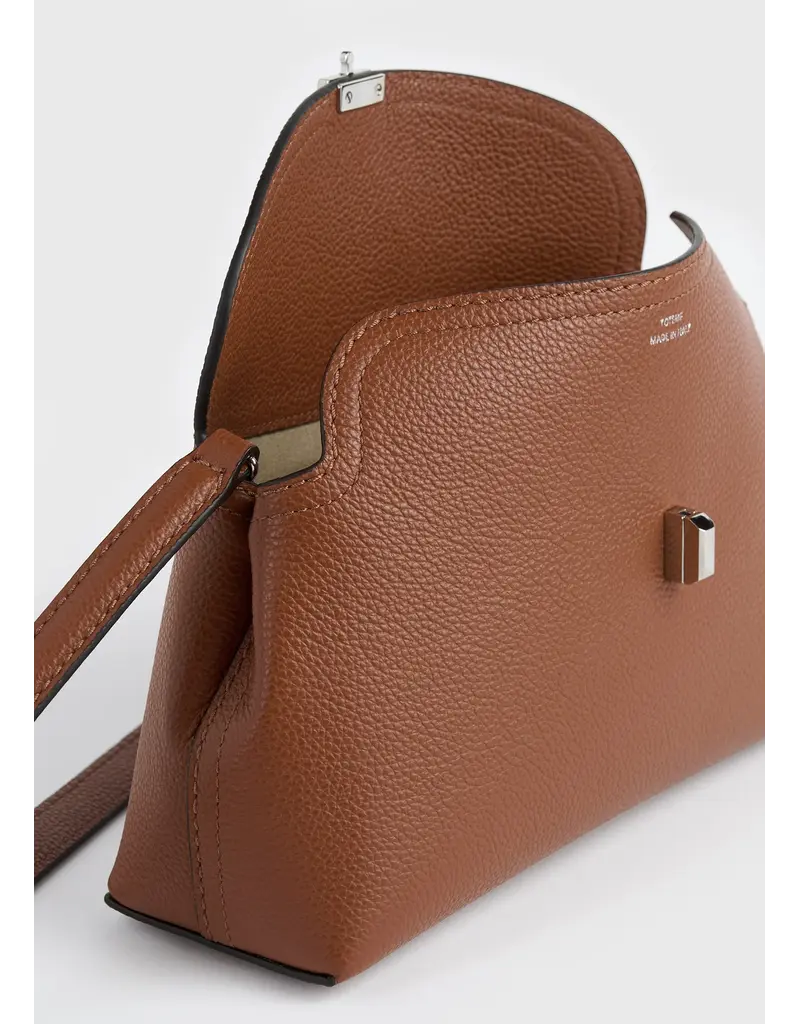 Toteme T-lock Grained-Leather Clutch