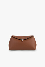 Toteme T-lock Grained-Leather Clutch